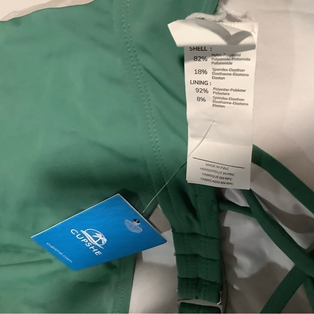 Cupshe Green Bikini Top Sz M - Picture 5 of 6